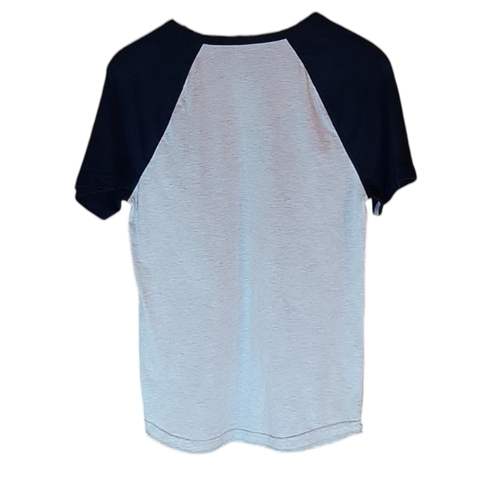 American Eagle Outfitters Raglan Short Sleeve Crew Neck Gray Blue, X-Small - Picture 2 of 2